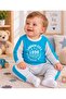 100% Cotton, Striped Detailed, Comfortable Fit, Snap Fasteners on the Shoulder, Baby Boy Double Pajama Set