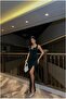 Slit Maxi Evening Dress with Straps