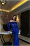 Velvet Low-Cut Evening Dress Fabric Dress Collar Fisherman - 3