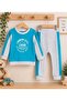 100% Cotton, Striped Detailed, Comfortable Fit, Snap Fasteners on the Shoulder, Baby Boy Double Pajama Set - 2