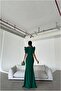 Double-Breasted Slit Maxi Evening Dress with Collar and Long Sleeves - 3