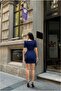 Square Collar Mini Dress with Balloon Sleeves - 3