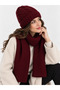 Women's Winter Knitted Beanie and Scarf Set - Set of 2 - 5