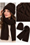 Women's Winter Knitted Beanie and Scarf Set - Set of 2 - 4