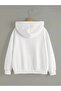3 Thread White Nyc Girls Team Zippered Winter Cardigan - Printed Oversize Hooded Jacket - 2