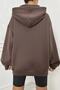 3 Thread Brown New York U.S.A Zippered Winter Cardigan - Printed Oversize Hooded Jacket - 4