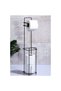 10 Pieces Toilet Paper Holders with Stands – Black Metal with Spare Container, Floor-Standing, No-Assembly Bathroom Organizer, Toilet Paper Holder - 5