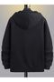 3 Thread Black Horn Logo Zippered Winter Cardigan - Printed Oversize Hooded Jacket - 2