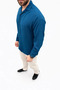 Men's Aerobin Fabric Oversize 4 Season Long Sleeve Comfortable Fit Shirt - Indigo - 4