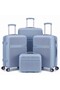 4 Pcs PP Luggage Set 14/20/24/28 Inch with Cosmetic Case, TSA Lock Hard Shell Suitcases & 360° Spinner Wheels, Lightweight Travel Luggage for Women and Men