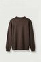 Men's Relax Fit Crew Neck Embroidered Knit Sweater Brown - 2