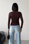Women's Half Turtleneck Draped Shoulder Long Sleeve Sandy Fabric Blouse - 4