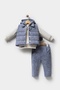 Baby Boy Hooded Sweatshirt, Puffed Vest, Pants 3-Piece Premium Series Winter Set - 3