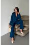 Monaco Women's Petrol Green Blazer Jacket Palazzo Trousers Double Suit - 3