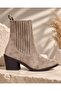 Women's Mink Suede Chelsea Boots with Elastic on Both Sides - 2