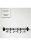 5 Pieces Adhesive 8-Hook Hanger Bracket – Screwless Installation, Kitchen and Bathroom Organizer, 55 cm Black, Hook Rack - 7
