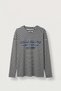 Men's Oversize Crew Neck Striped Sweatshirt Ecru-Smoked