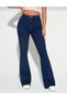 Bt13356045 Women's Navy Blue High Waist Spanish Jeans Flare Pants (2026) - 3