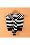 Women's New Style Knitwear Shoulder Shawl Black and White Striped Tie-Up Modern Design