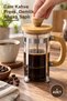 1 Piece of 350 ml Glass French Press with Wooden Details – Glass Coffee Press, Teapot, Wooden Handle