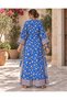 Blue Color Pocket Detailed Silk Trousers Crop Kimono Three-Piece Set - 5