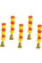 Artificial Marigold Fluffy Flowers & Golden/Silver Hanging Bells Short Garlands/Torans/Wall Hangings/Latkans for Decoration Approx 1.2 ft - Pack of 5 Strings - 6
