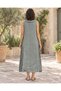 Khaki Color Degaje Collar Pocket Detailed Italian Linen Dress - 3