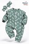 Baby Girl Jumpsuit Daisy Patterned Ruffle Detailed Hairband 2-Piece Baby Girl Set