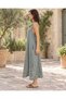 Khaki Color Degaje Collar Pocket Detailed Italian Linen Dress - 5