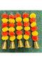 Artificial Marigold Fluffy Flowers & Golden/Silver Hanging Bells Short Garlands/Torans/Wall Hangings/Latkans for Decoration Approx 1.2 ft - Pack of 5 Strings