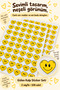 Smiling Heart Sticker Set 108 Pieces 2 Sheets Yellow Smile Heart Sticker – Notebook, Laptop, Gift Decoration Label