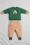 Baby Boy Teddy Bear Printed Pocket Jogger Tracksuit Set
