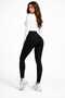 High Waist Black Shiny Winter Tights with Fleece Inside - 3