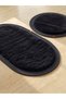 Rabbit Hair Plush Post-Bath Mat Set of 2 Ultra Soft Full Jute Edged Non-Slip Leather Base