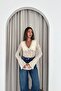 Women's White V-Neck Lace Long Sleeve Blouse - 2