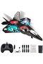 Remote Controlled Airplane RC 0712 2.4GHz Quadcopter Fighter Toy Plane with LED Lights, USB Charging – RTF for Kids, Adults & Beginners (80m Range) (Assorted)