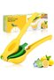 Lemon Lime Squeezer 2-In-1- Hand Juicer Lemon Squeezer Gets Every Last Drop - Max Extraction Manual Citrus Juicer - Easy-to-Use Lemon Juicer Squeezer Lemon Squeezer Manual, Anti Corrosion (Yellow)
