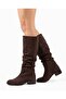 Kod.100, Genuine Leather, Below the Ankle, Without Bag and Zipper, Bellows-Style Boots - 3