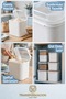 4-Pack 4.5 Lt Large Air-Tight Transparent Lid White Kitchen Pantry Food Flour Legumes Detergent Storage Container Organizer Box 723709 - 3