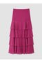 Plum Waist Zippered Layered Skirt - 5