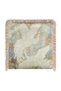 Ivory Wings White Crane Patterned Blue Beige Fringed Decorative Throw Pillow Cover - 4