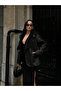 Women's Oversize Laminated Plush Fur Coat Jacket - 4