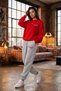 Zero Collar Sweat Suit 2-Piece Combination Winter Shardoonolded Olala Printed Women's / Girls' Model