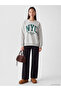 Alita City Gray Nyc Printed Oversize Women's Sweatshirt with a Difference - 2