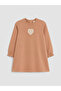 Alita City Brown with a Difference 2 Thread Embroidered Girls' Dress