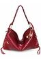 Women's Shoulder Bag with Pearl Star Accessories and Knitted Handle Strap, Soft Textured and Casual Hobo Bag (Width 40 cm Length 23 cm) - 4