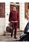 Özmarka New Season Burgundy Regular Fit Men's Sweatpants