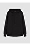 Alita City Lcw Modest Black Interlock Plain Oversize Women's Zipper Sweatshirt with a Difference