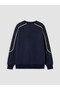 Two Mt Shop Quality Lcw Kids Navy Blue Interlock Printed Loose & Baggy Boys' Sweatshirt - 3