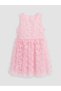 Alita City Lcw Kids Pink Tulle Embroidered Girls' Dress with a Difference